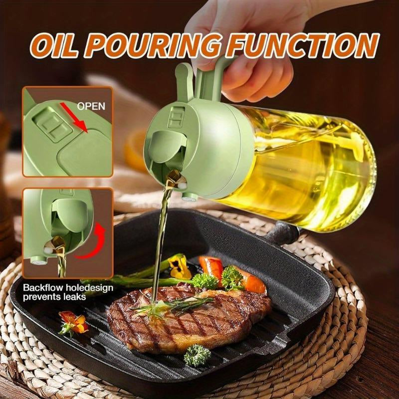 1Pcs Kitchen Olive Oil Dispenser Bottle – 2-In-1 Cooking 17Oz/500Ml Glass Oil Spray Bottle, BBQ Food Grade, Perfect for Cooking & Grilling.