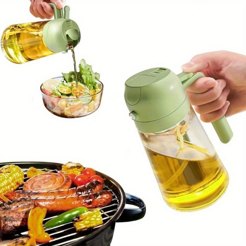 1Pcs Kitchen Olive Oil Dispenser Bottle – 2-In-1 Cooking 17Oz/500Ml Glass Oil Spray Bottle, BBQ Food Grade, Perfect for Cooking & Grilling.